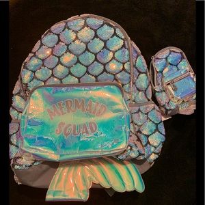 Justice backpack and wristlet